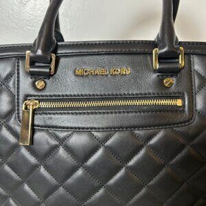 Michael Kors Quilted Crossbody & Handbag Black Bag Gold Hardware Classic